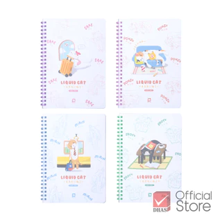 [ซื้อ2แถม1] Elephant สมุดโน๊ต สมุดสันห่วง พลาสติก Mellow Ring A5 ลิควิดแคท V.2 จำนวน 1 เล่ม คละลาย