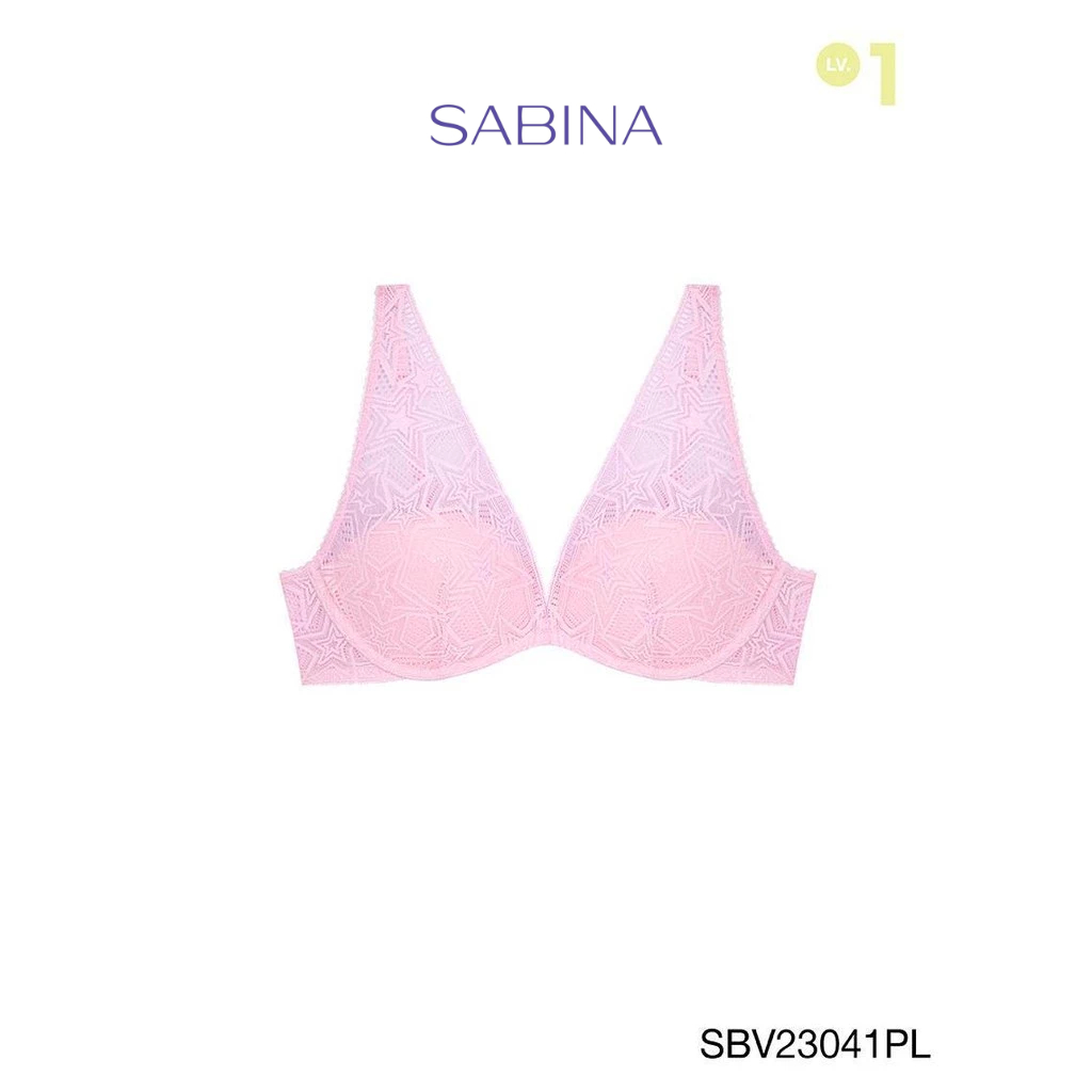 Sabina Basic Lace Summer 24 Level 1 เสื้อชั้นใน  มีโครง รหัส SBV23041PL - สีชมพูอ่อน