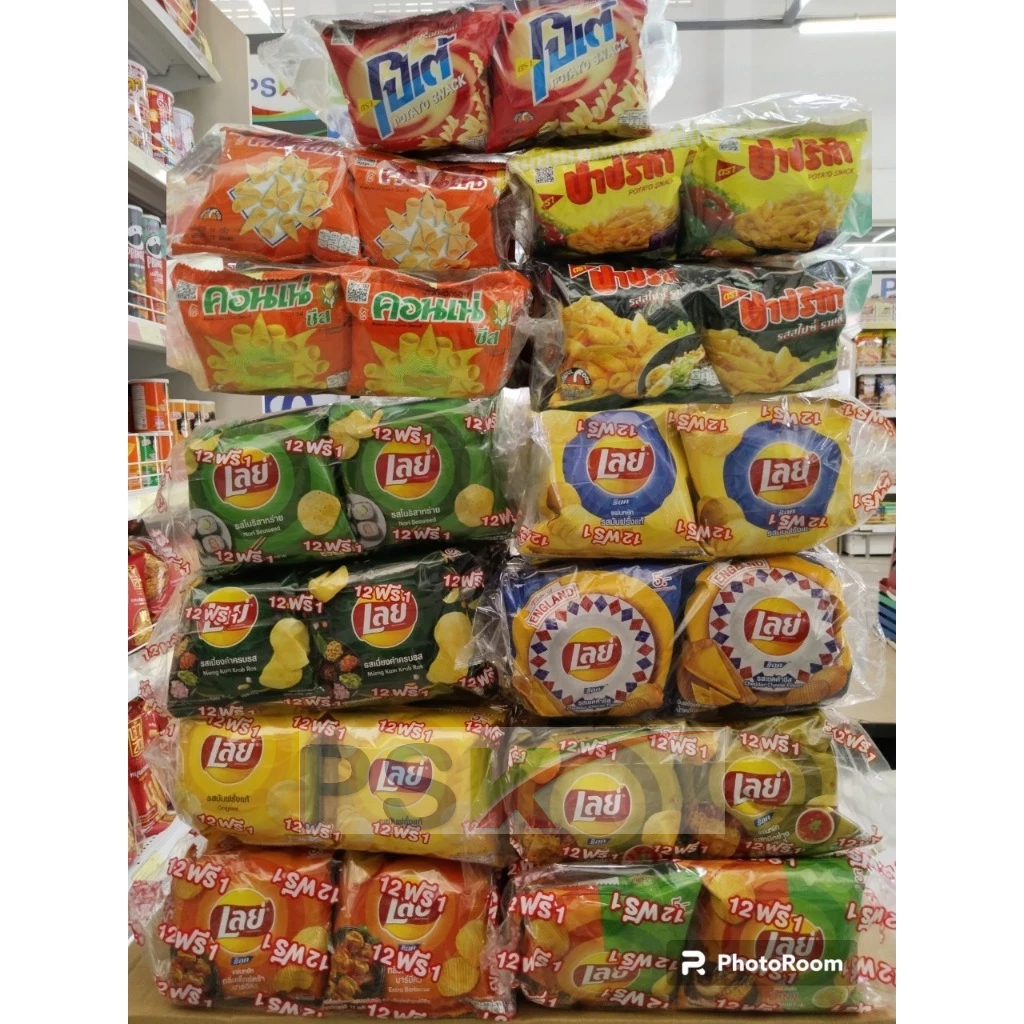 ขนม 5 บาท (แพ็ค 12ชิ้น)  #เลย์ ตะวัน คอนเน่