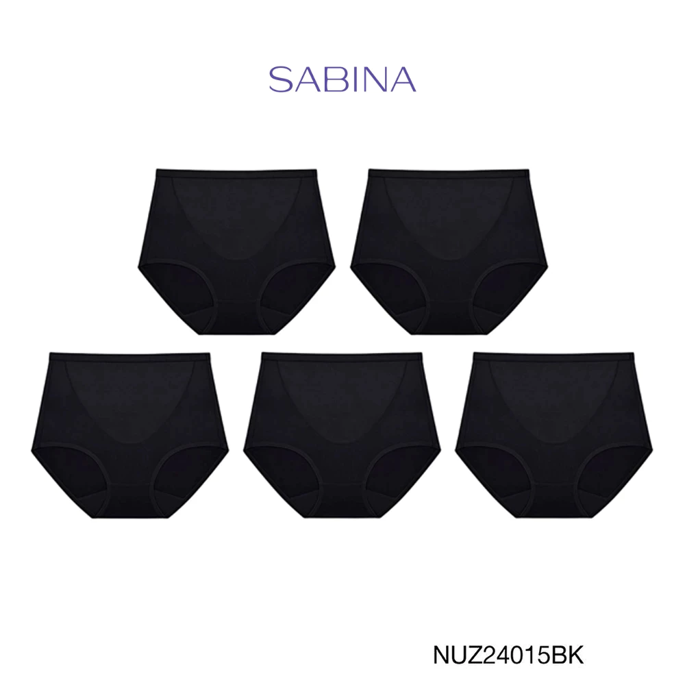 Sabina กางเกงชั้นใน (Set 5 ชิ้น) Keep Front Control Keep Series กางเกงในทรงเอวสูง รหัส NUZ24015BK - สีดำ