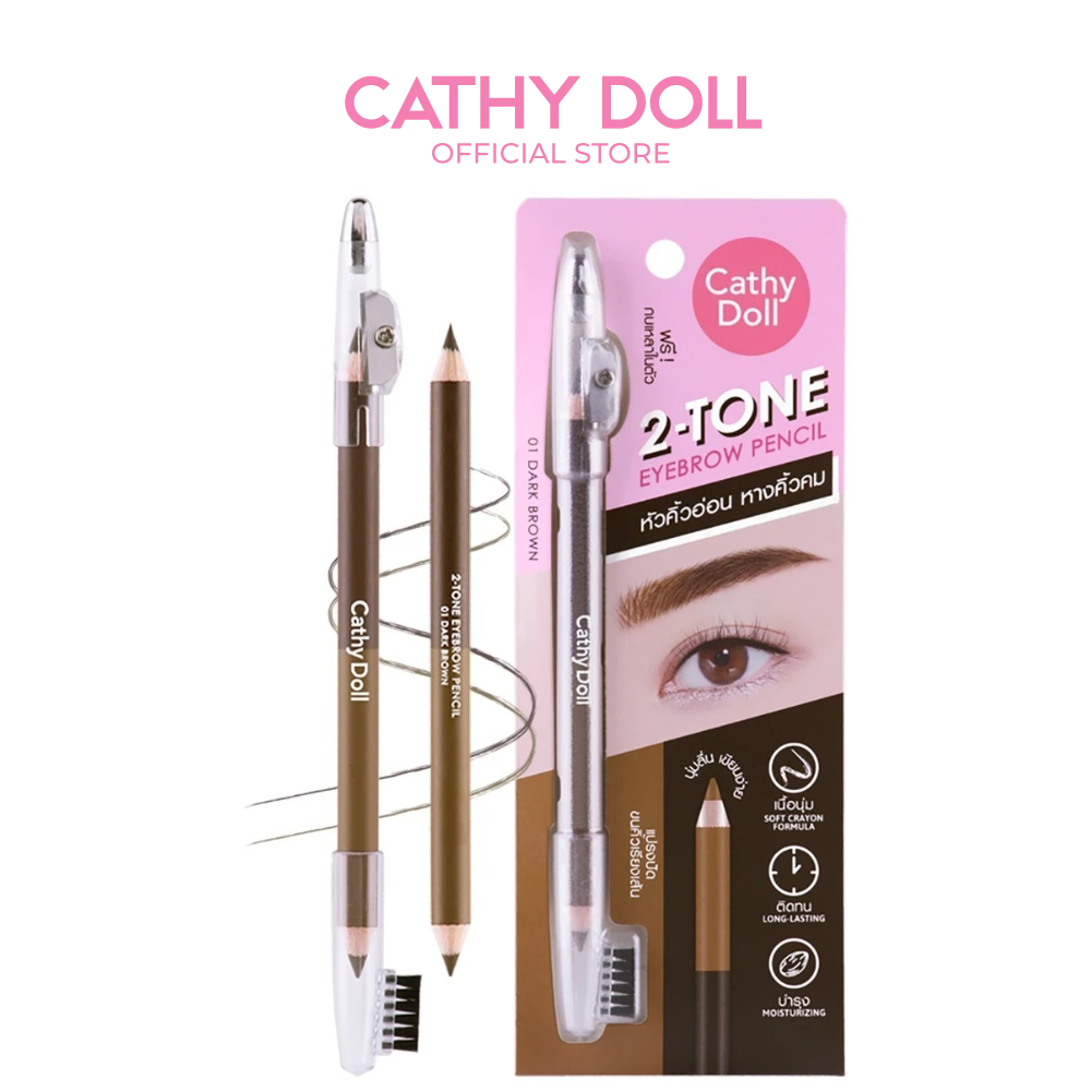 Cathy Doll ทู-โทนอายบราวเพนซิล 1g+1g ดินสอเขียนคิ้ว 2 เฉดสี