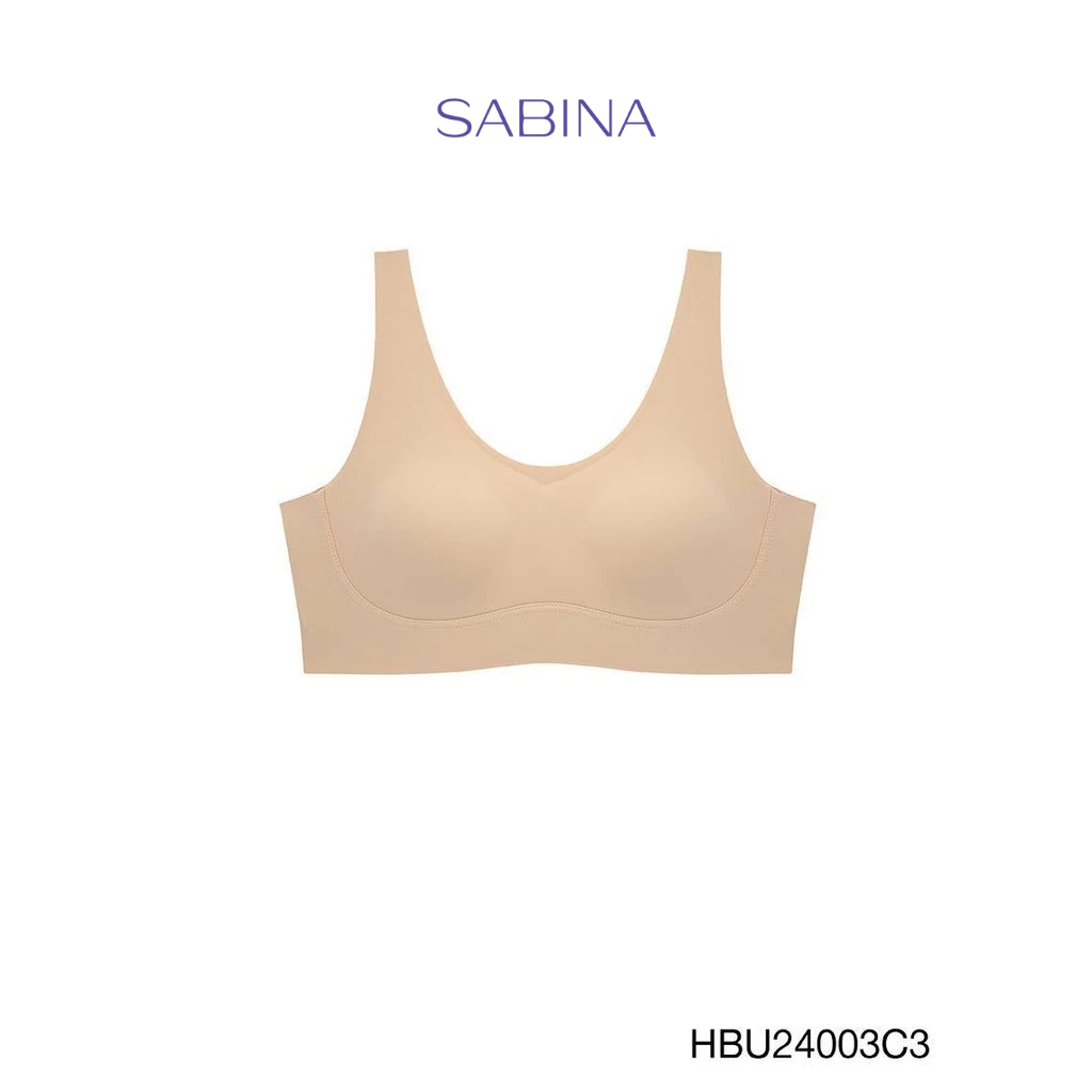 Sabina Habpy Pretty Perfect Level 1 เสื้อชั้นใน ไร้ตะเข็บ ไร้โครง รหัส HBU24003C3 - สีเนื้อเข้ม