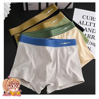 Anna shop กางเกงบ็อกเซอร์ผู้ชาย สีพื้นคลาสสิค สไตล์ใหม่ ผ้านิ่มระบายอากาศได้ดี ราคาถูกที่สุด A3206