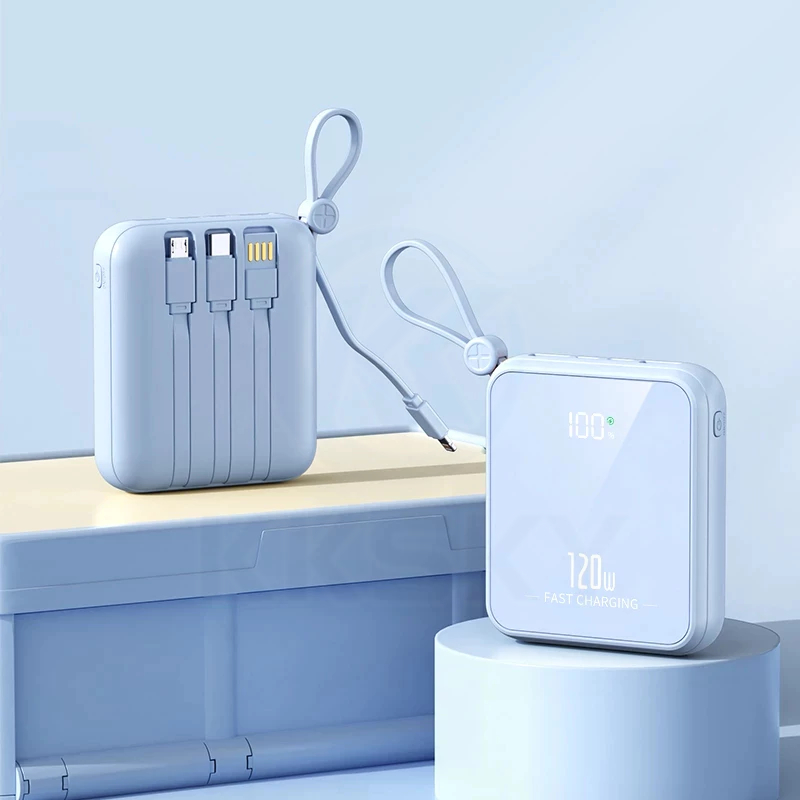 KKSKY powerbank fast charge 22.5W 20000mAh พาวเวอร์แบงค์ มีสายชาร์จในตัว แบตสำรองพกพา ประกัน1ปี