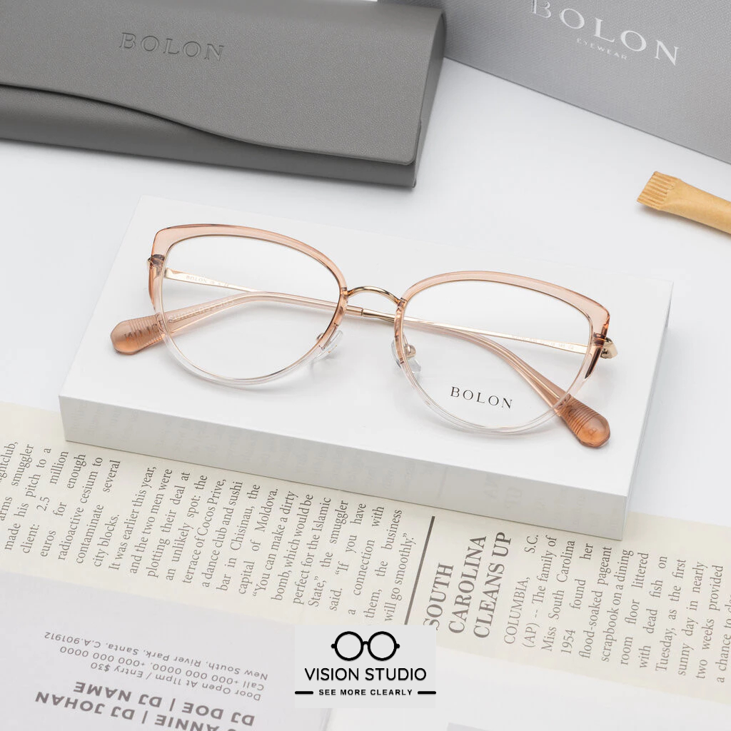 แว่นสายตา BOLON รุ่น Prague BJ6156 B39 Transaprent Pink / Gold