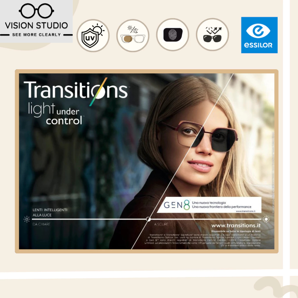 เลนส์ออกแดดเปลี่ยนสี Essilor Transitions คุณภาพอันดับ 1 จากฝรั่งเศส