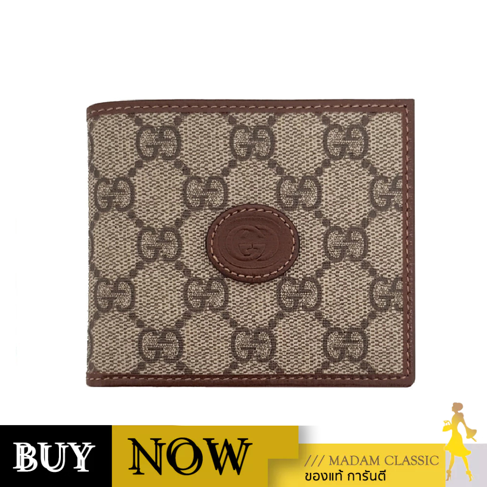 กระเป๋าสตางค์ GUCCI WALLET WITH INTERLOCKING G (BEIGE/EBONY/BROWN) BY:Madamclassic