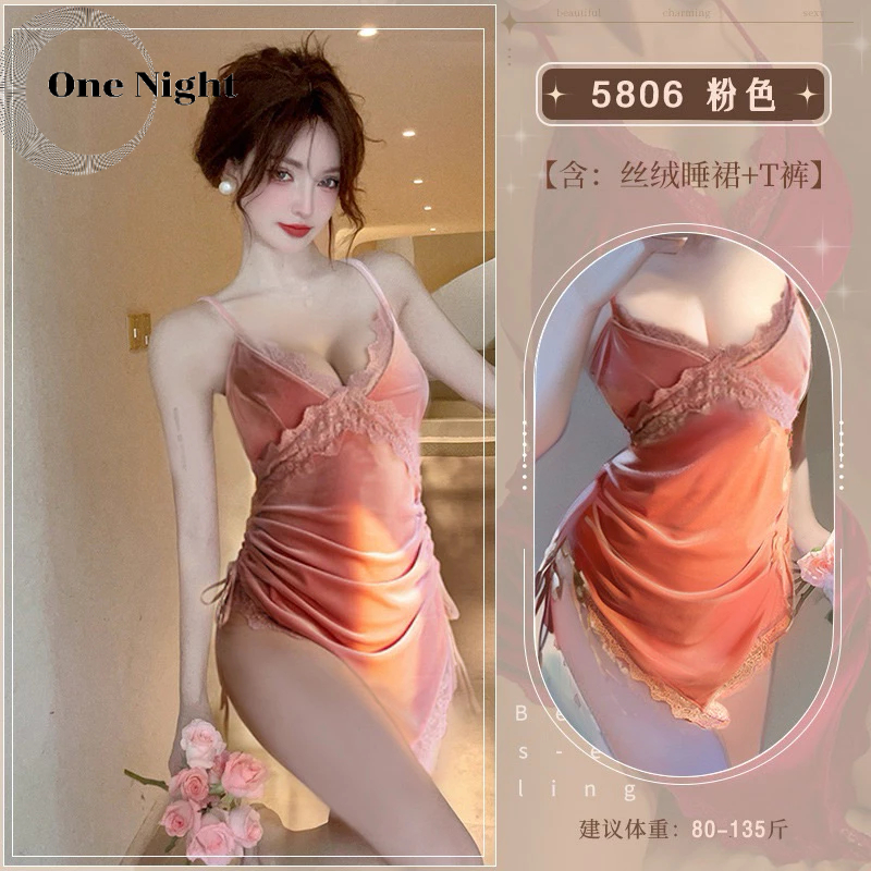 ชุดนอนไม่ได้นอน ชุดนอนเซ็กซี่ ผ้ากำมะหยี่ รุ่น D1456 (SU)เคย์นาร์ ราคาส่ง  oneningt888