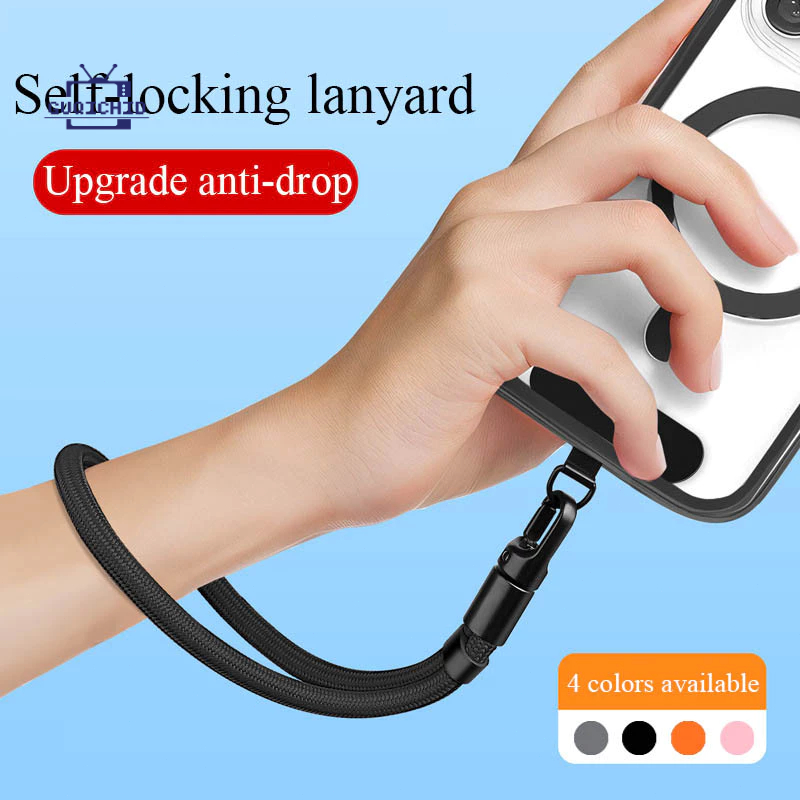 สายคล้องโทรศัพท์มือถือ สายคล้องข้อมือโพลีเอสเตอร์สั้น ป้องกันการตก ทนทาน สายคล้องโทรศัพท์ปรับได้