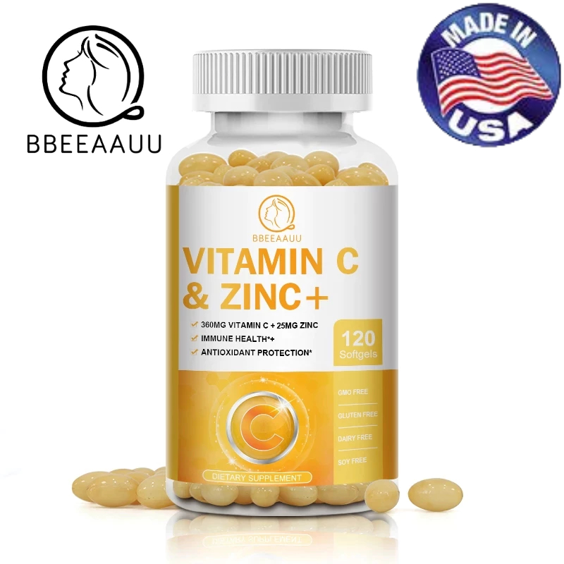 BEAU Vitamin C วิตามินซี 360 มก. zinc ซิงค์ 25 มก.120pcs  แคปซูลเสริมภูมิคุ้มกัน เสริมวิตามินซี สารต้านอนุมูลอิสระ