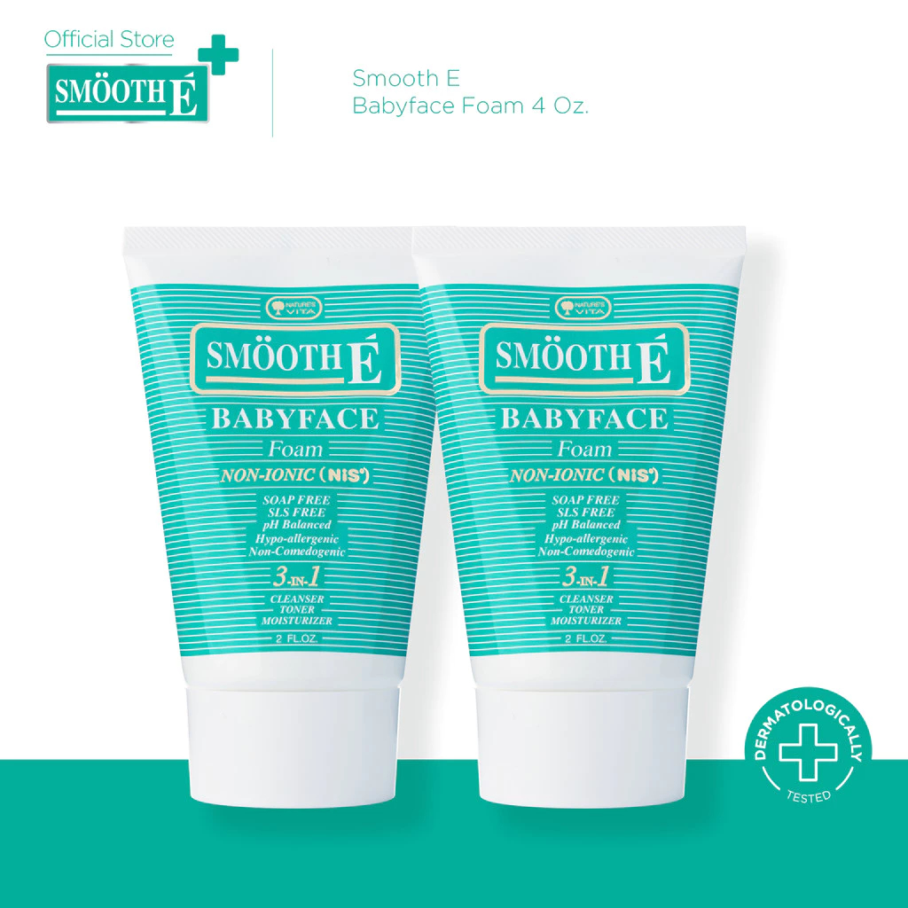 [แพ็คคู่สุดคุ้ม] Smooth E Babyface Foam 4 Oz. สมูทอี เบบี้เฟส โฟม pH5 ลดสิวผิวแข็งแรง สำหรับคนผิวมัน
