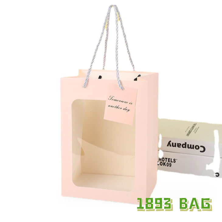 🍭 ถุงใส่ตุ๊กตา หูหิ้วเชือกเกลียว ห้อยป้ายอวยพร หน้าใส กระดาษหนา ใส่ของขวัญ พร้อมส่ง - รูปที่ 5