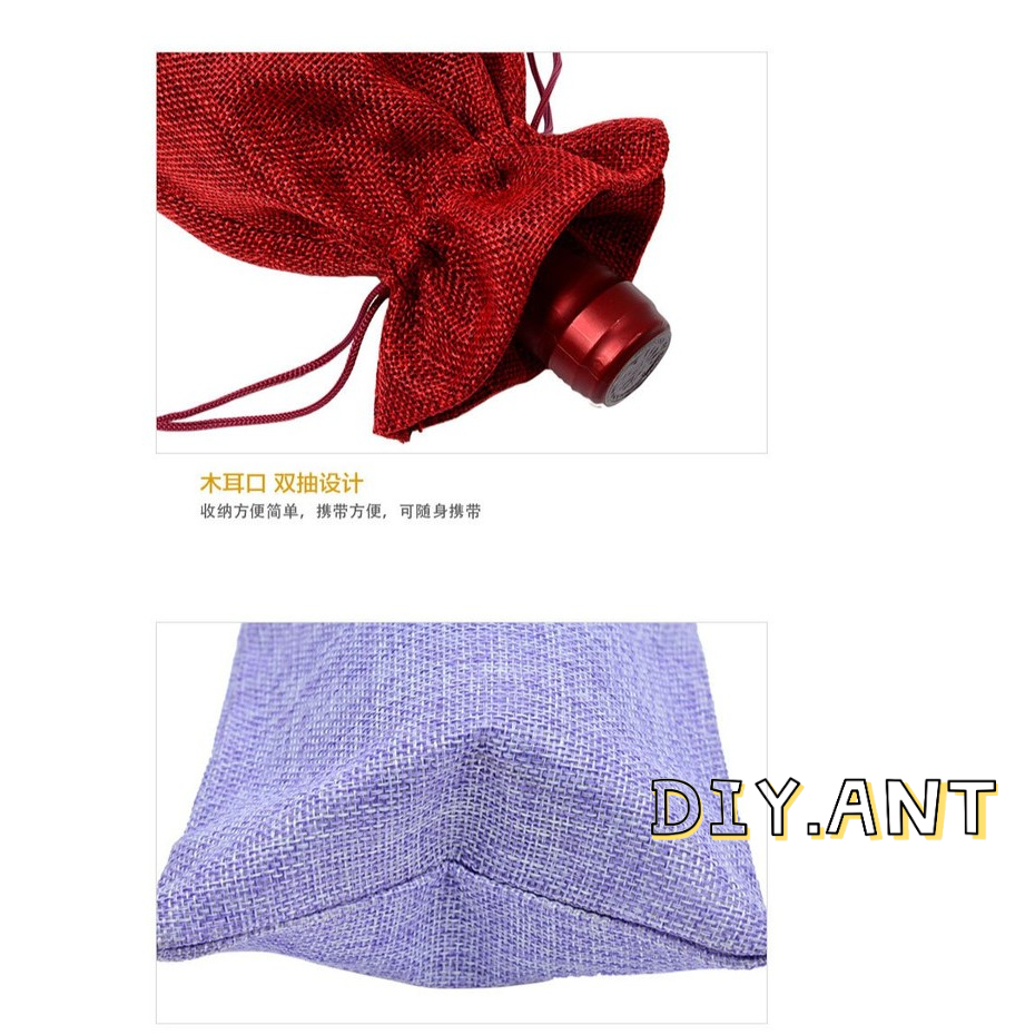 💐DIY💐ถุงผ้า หูรูด ทรงขวด ใส่ขวด ผ้าลินิน - รูปที่ 4