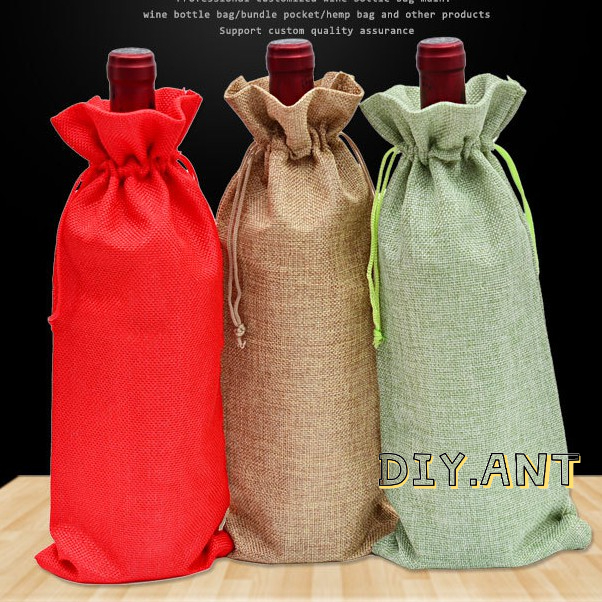 💐DIY💐ถุงผ้า หูรูด ทรงขวด ใส่ขวด ผ้าลินิน