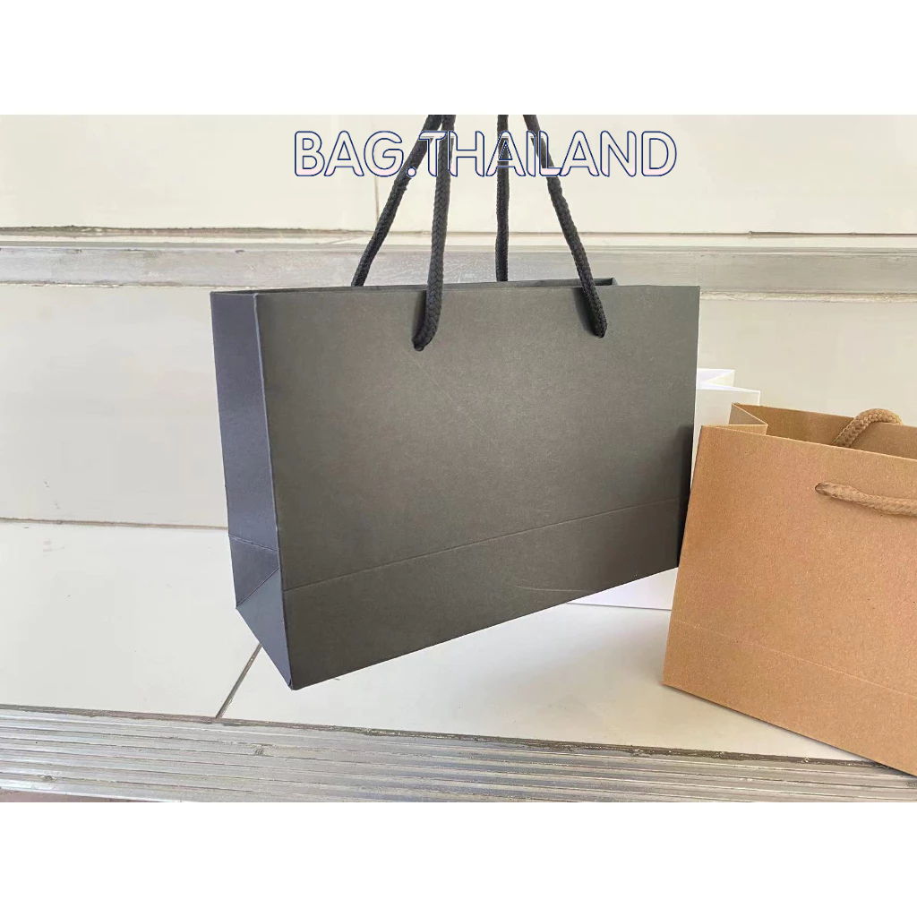 ถุงกระดาษแนวนอน รุ่น3สี ถุงใส่ของ หูหิ้วเชือก พร้อมส่ง - รูปที่ 5
