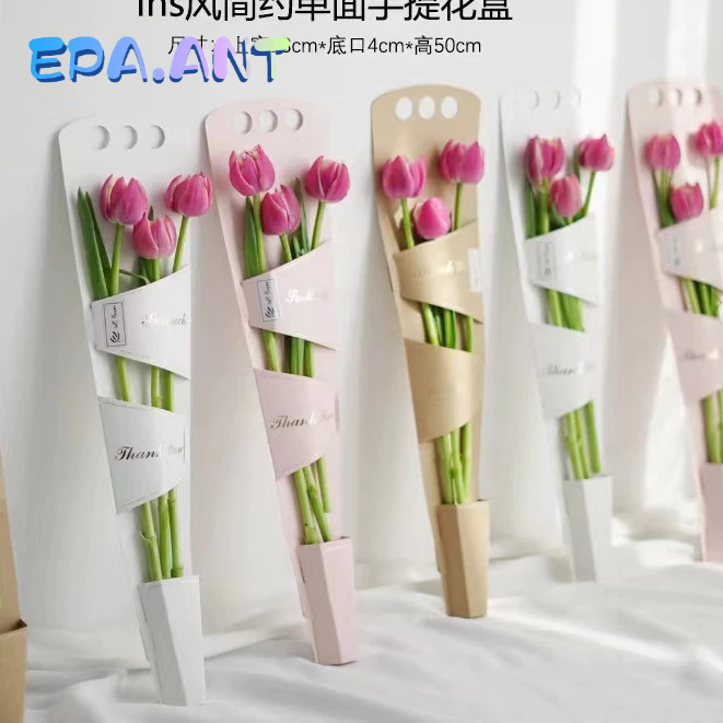 ถุงกระดาษใส่ช่อดอกไม้ ดูสวย หรู ดูแพงมาก ให้ของขวัญสำหรับคนพิเศษ ขนาด4*50*13ซม.