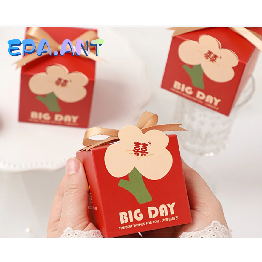 🌈EPA🌈กล่องของขวัญใส่ของชำร่วย กล่องขนม(พร้อมส่ง)ลายดอกไม้ - รูปที่ 3