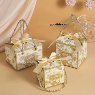 GIDA✏️พร้อมส่ง กล่องของขวัญ กล่องพิมพ์ลายดอกไม้ ใส่ของชำร่วย กระดาษพิมพ์ลาย
