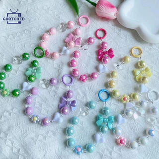 สายคล้องโทรศัพท์มือถือสายคล้องโทรศัพท์มือถือinsโบว์สีเงิน โซ่ห้อยโทรศัพท์มือถือ โซ่แขวนอเนกประสงค์ Lanyard