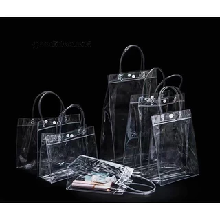 GIDA✏️กระเป๋าถือ PVC แบบพลาสติกใส สำหรับทำเป็น ถุงของขวัญ ถุงกันน้ำ มีหลายไซส์ กระเป๋าpvc ถุงใสpvc พร้อมส่งในไทย