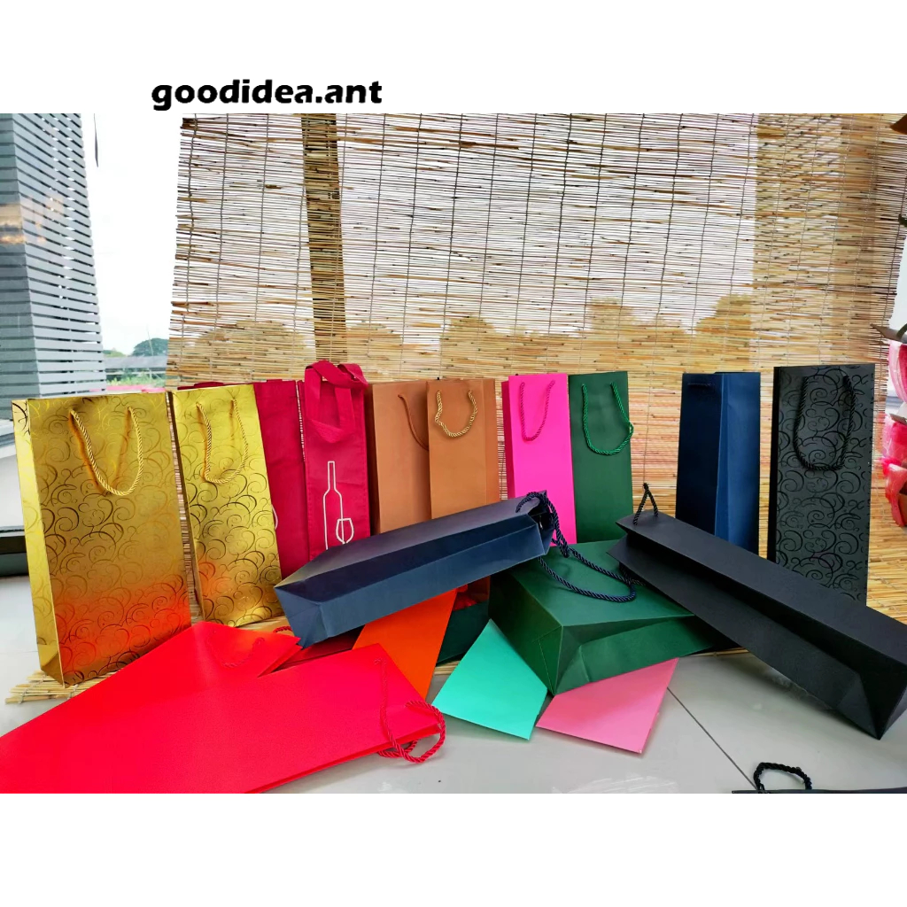 GIDA✏️ พร้อมส่ง ถุงไวน์ กระดาษใส่ขวด ถุงกระดาษคราฟท์ทรงยาวใส่ของ