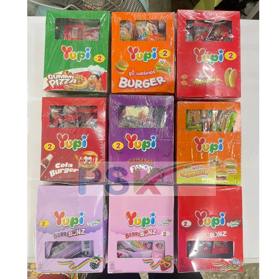 (2 บาท) Yupi ยูปี้ เยลลี่ กัมมี่ ขนมเยลลี่ มีหลายรสชาติ (แพ็คละ 24)