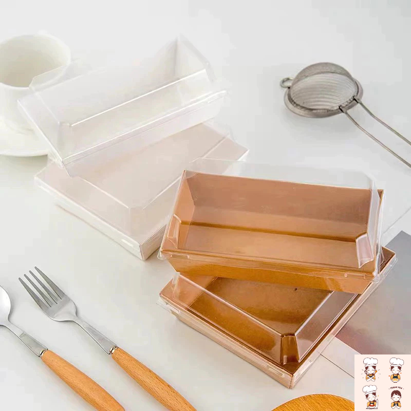 กล่องแซนด์วิช สีขาว,คราฟท์+พร้อมฝา