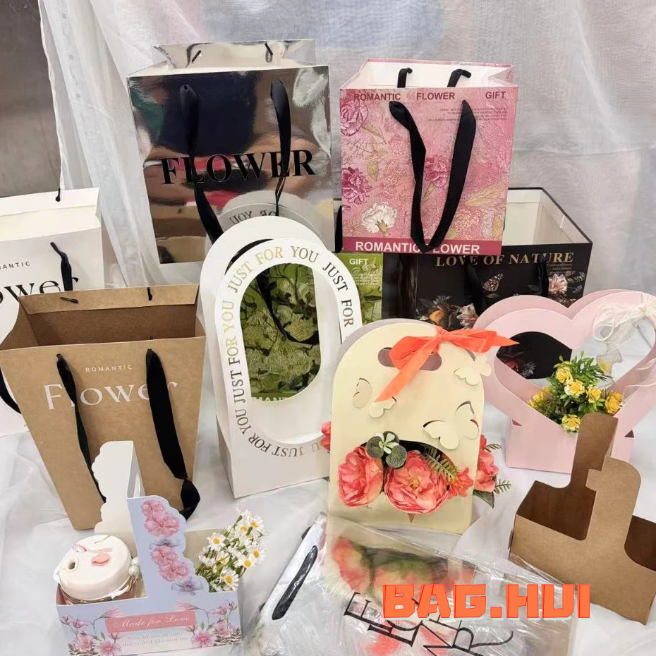 🍒🍒BH รวมแบบ ที่ใส่ช่อดอกไม้ กล่องหูหิ้ว จัดเซ็ตของขวัญ สุดหรู คุณภาพดี สำหรับงานแฮนด์เมด พร้อมส่ง