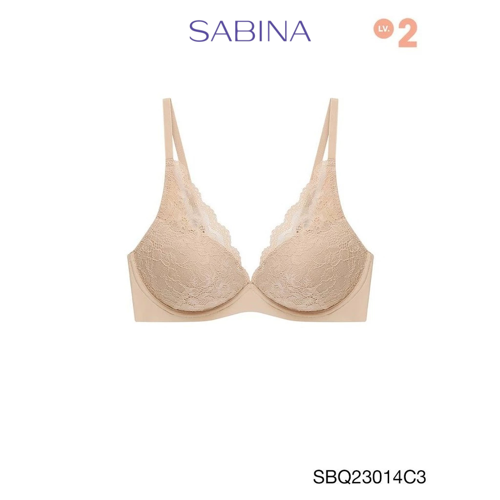 Sabina Twenty Five Level 2 เสื้อชั้นใน  ไร้โครง รหัส SBQ23014C3 - สีเนื้อเข้ม