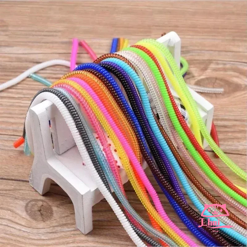 0.6M/60CM เกลียวสายตัวป้องกันสายชาร์จตัวป้องกันสาย Winder สําหรับสายชาร์จ/สายหูฟัง Anti-Break Cable Protective Cover🚚Th