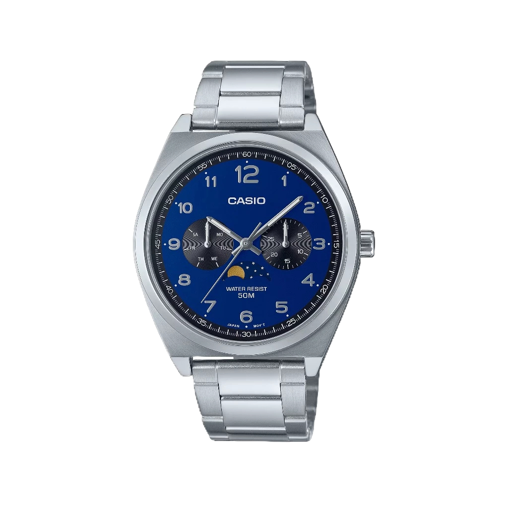 Casio นาฬิกาข้อมือผู้ชาย รุ่น MTP-M300D-2AVDF Moonphase Men's Watch