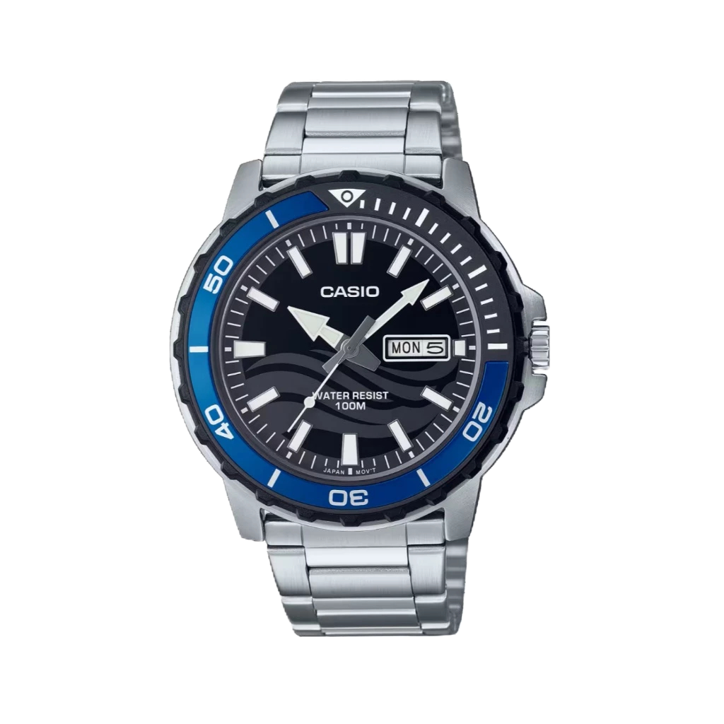 Casio นาฬิกาข้อมือผู้ชาย รุ่น MTD-125D-1A2VDF Sporty Men's Watch Quartz