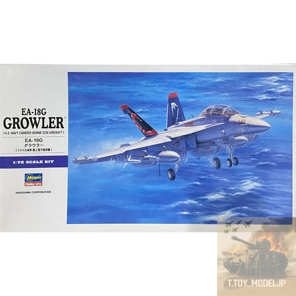 Hasegawa 1/72 EA-18G Growler U.S.Navy Carrier-Borne ECM Aircraft โมเดลเครื่องบินรบ เครื่องบินรบสงครา