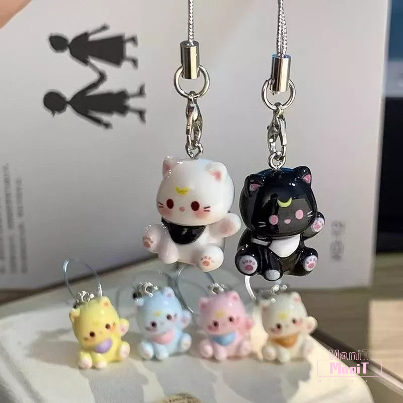 [MTech]น่ารัก เชือกแขวนโทรศัพท์มินิเรซิ่น3งลูกแมวพวงกุญแจ-สัตว์น่ารักแมวตุ๊กตาพวงกุญแจ-กระเป๋านักเรียนหูฟังกรณีจี้ของขวั