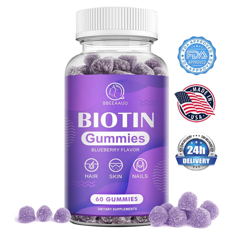 BEAU Biotin Collagen Gummies with Vitamin C คอลลาเจนและเคราตินเพื่อผม เล็บ และกระดูกที่แข็งแรง
