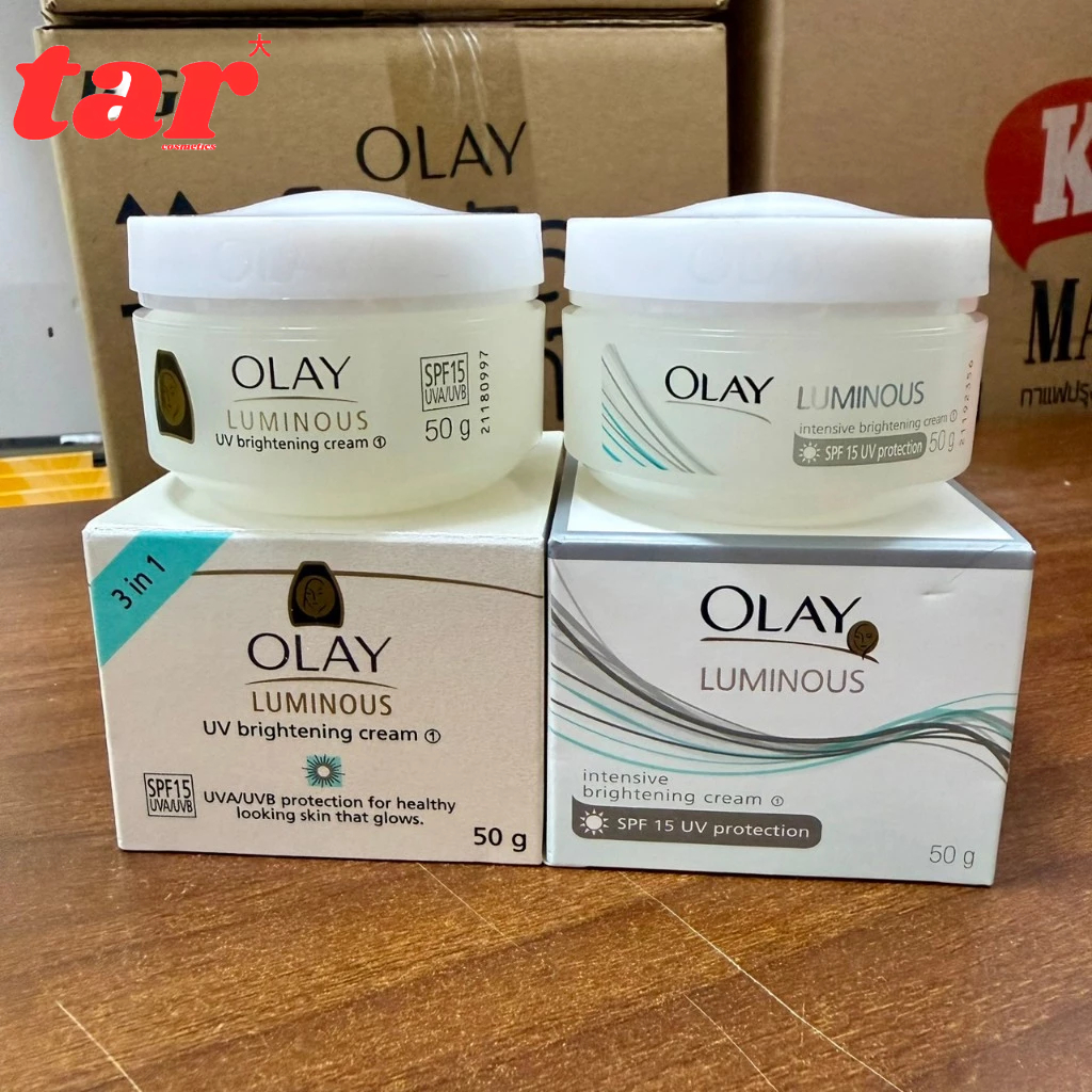 Olay โอเลย์ กระปุก ลูมินัส ยูวี ไบร์ทเทนนิ่ง SPF15 /อินเทรนซีฟ ไบร์ทเทรนนิ่ง ครีม 50ก.