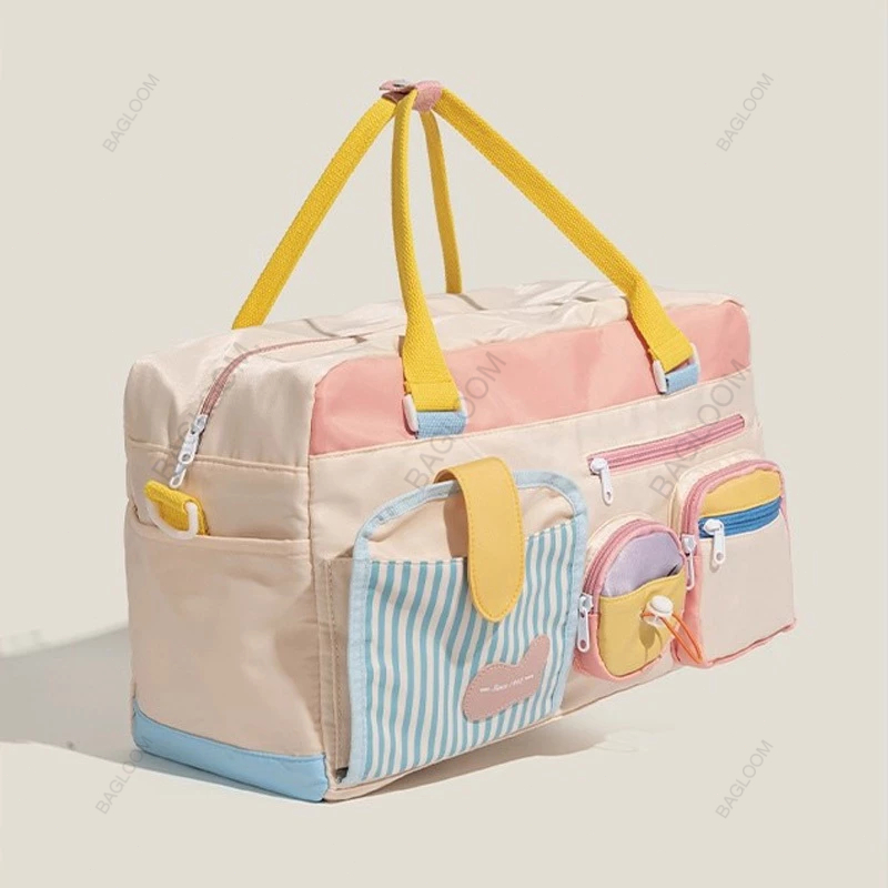 BAGLOOM กระเป๋าขนาดใหญ่สำหรับเดินทาง แฟชั่น กระเป๋าฟิตเนส เนื้อผ้ากันน้ำ กระเป๋าเดินทางกีฬา - รูปที่ 4