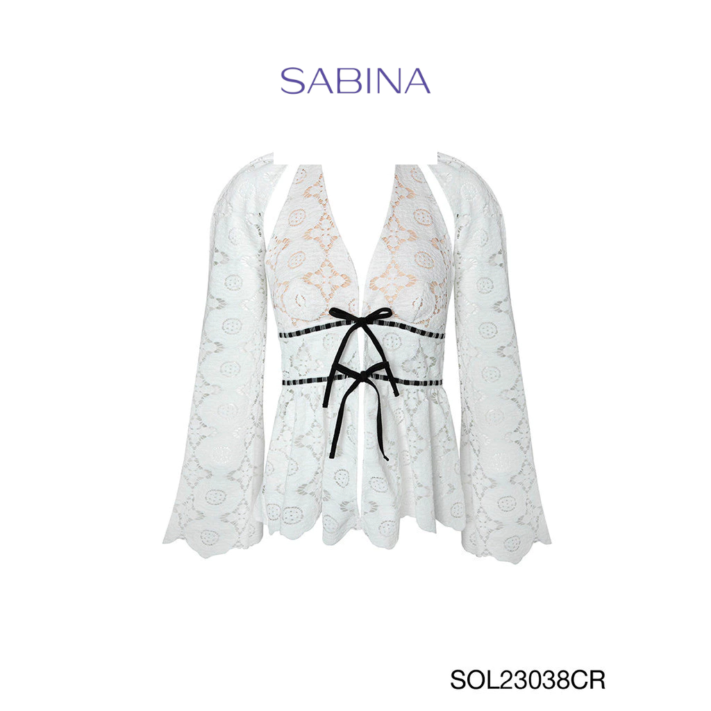 SABINA | JANESUDA x SABINA เสื้อแขนยาว (แขนถอดออกได้) Lady Jane รหัส SOL23038CR สีขาว