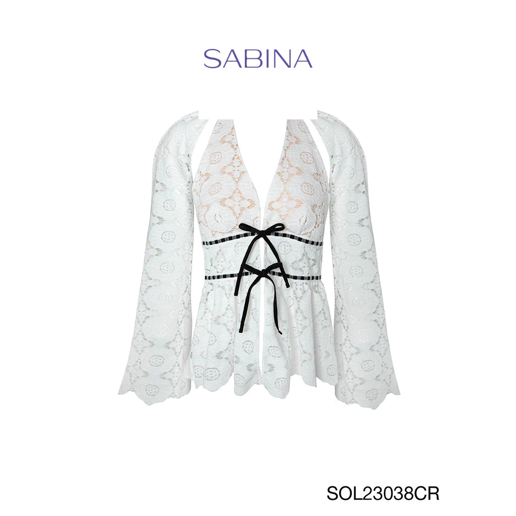 SABINA | JANESUDA x SABINA เสื้อแขนยาว (แขนถอดออกได้) Lady Jane รหัส SOL23038CR สีขาว