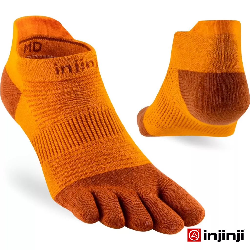 INJINJI ถุงเท้าวิ่งแยกนิ้ว Run LIGHTWEIGHT NO SHOW LIMEADE รุ่นวิ่ง ข้อสั้น สีเหลือง แห้งไว ของแท้