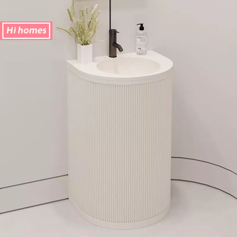 Hi homes- อ่างล้างหน้าแบบตั้งพื้นทรงโค้งฝังในห้องน้ำ