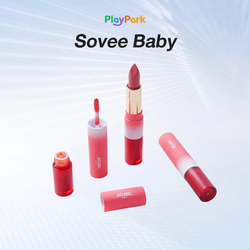 ลิปกลอส STARRYSKY Lip Gloss ลิปสติก&ลิปกลอสในแท่งเดียว กันน้ำอยู่หมัด ไม่หลุดลอกง่าย 4 colors