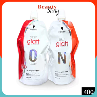 🐠ครีมยืดผม ชวาร์สคอฟ Glatt เบอร์ 0 (400มล.) น้ำยายืดผม ผมหยิกมาก เส้ใหญ่ ชี้ฟู แกลทท์ Schwarzkopf Professional Strait 0