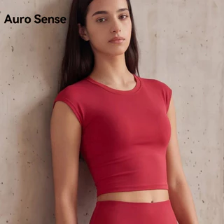 Auro Sense เสื้อกล้ามออกกำลังกาย โชว์หลังเยอะ คอกลม เอวสูง มีฟองน้ำในตัว กระชับ ยืดหยุ่นดี ผ้าต้านแบคทีเรีย