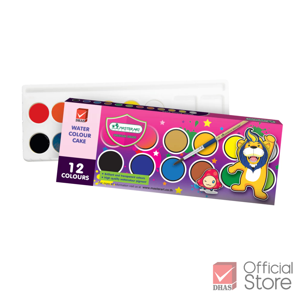 Master Art สีน้ำ สีน้ำก้อน 12 สี จำนวน 1 กล่อง