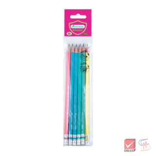 Master Art มาสเตอร์อาร์ต ดินสอ ดินสอดำ HB สีพาสเทล (6 แท่ง/แพ็ค)