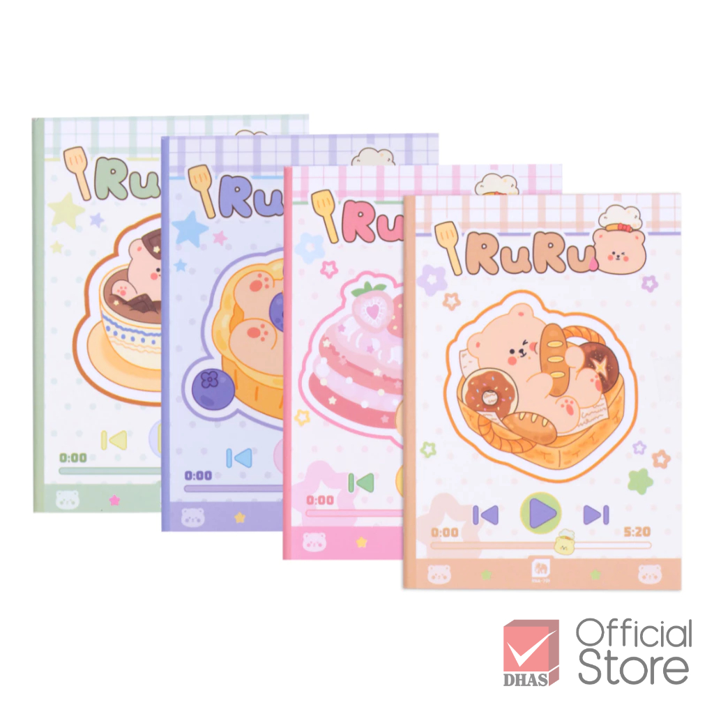 Elephant สมุดโน๊ต สมุดบันทึกเล่มเล็ก A7 70G 32S หมีรูรุ จำนวน 1 เล่ม (คละลาย)