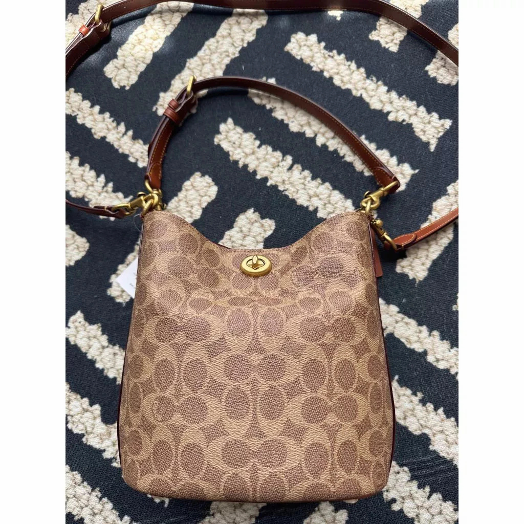 Bucket Bag CW602 กระเป๋าผู้หญิง กระเป๋าสะพายข้าง กระเป๋าถือ ล็อคลูกบิด B4/TAN RUST JC8O5A3CH