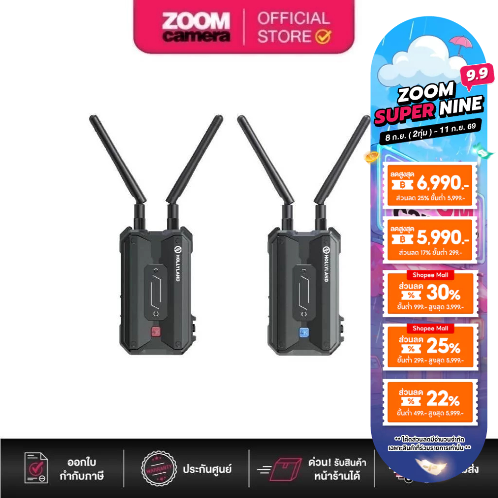 (ส่งด่วนกทม.) Hollyland Pyro H 4K HDMI Wireless Video Transmission System (ประกันศูนย์)
