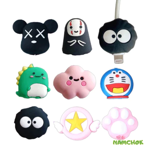 【NK】ฝาครอบป้องกันสายเคเบิลข้อมูลการ์ตูนมอนสเตอร์ตัวน้อยปลอกซิลิโคนตัวจัดระเบียบสายไฟซิลิโคนฝาครอบป้องกันสายข้อมูล
